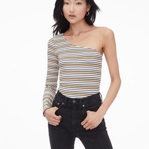 Striped One-Shoulder Tee